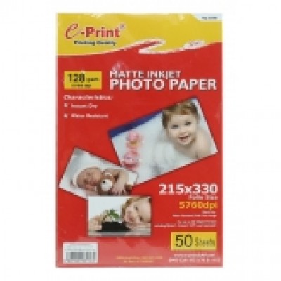 E-PRINT Single Matte Inkjet Folio 128 gsm 50 lembar